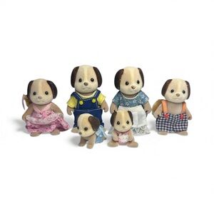 1985 Sylvanian families beagle dog family of 6 - calico critters